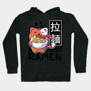 Cute Cat eating Ramen Hoodie